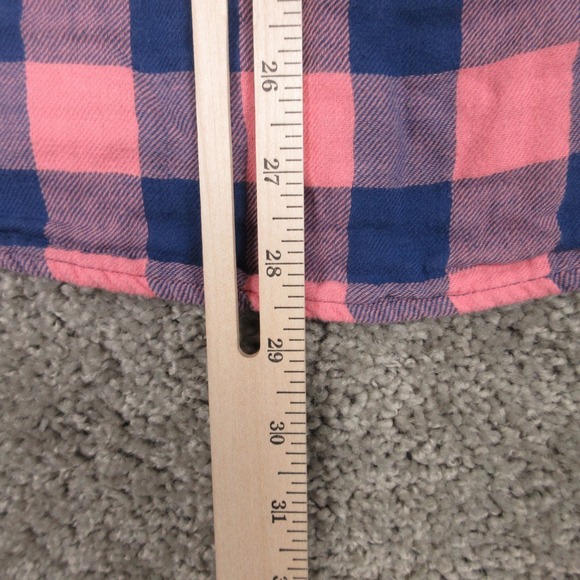 Vineyard Vines Shirt Mens Large Pink Blue Plaid Twill Flannel Whale Button Up - Picture 6 of 8